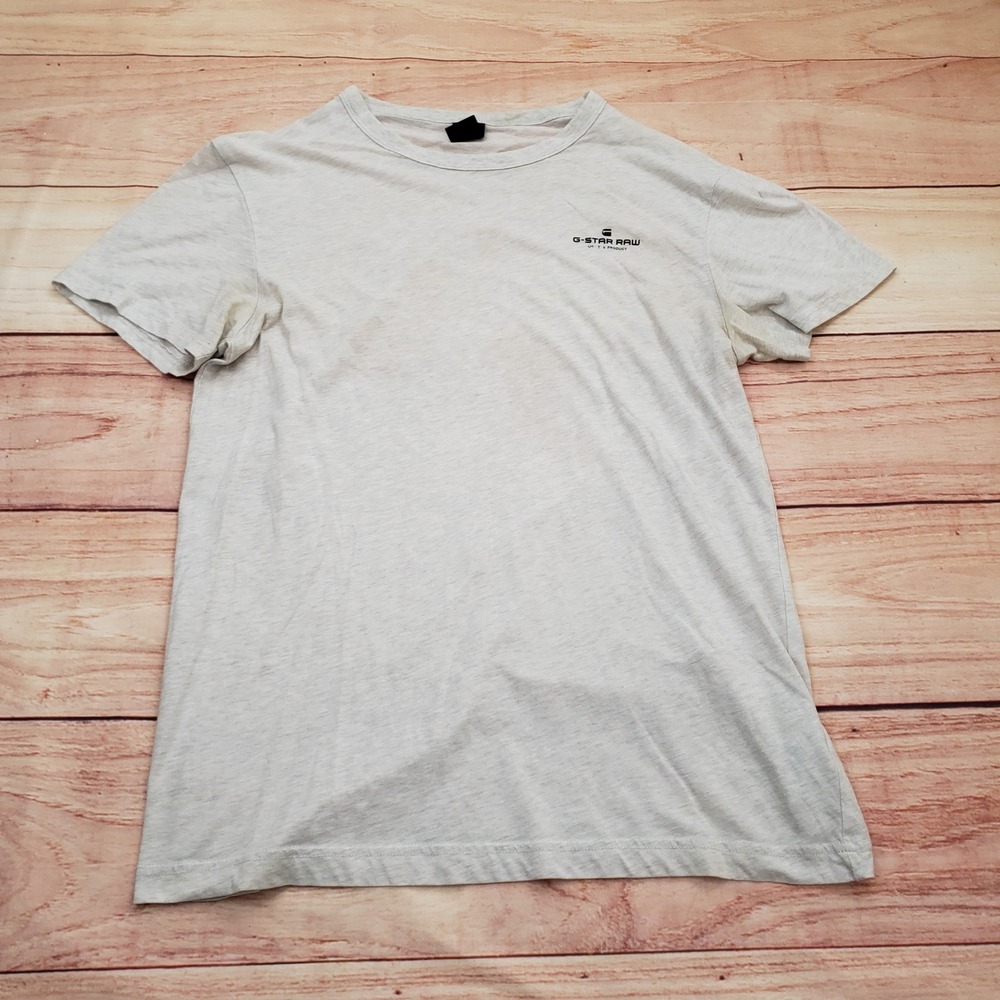 G-Star Raw Shirt Mens Medium Gray Short Sleeve Graphic Logo Crew Neck T-Shirt